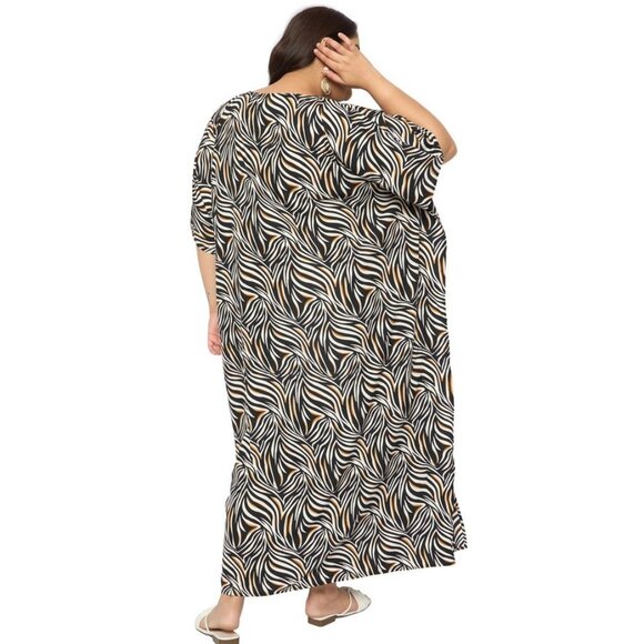 Gypsie Blu Plus Size Women Kaftan Dress Polyester Maxi Dresses Kimono Sleeve - Picture 8 of 10